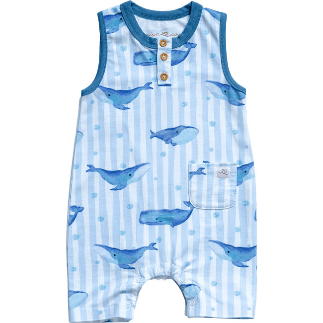 Cleo baby romper shorts, Whales