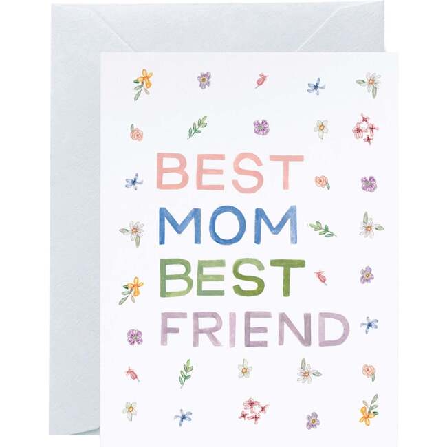 Best Mom Best Friend Greeting Card, Blue