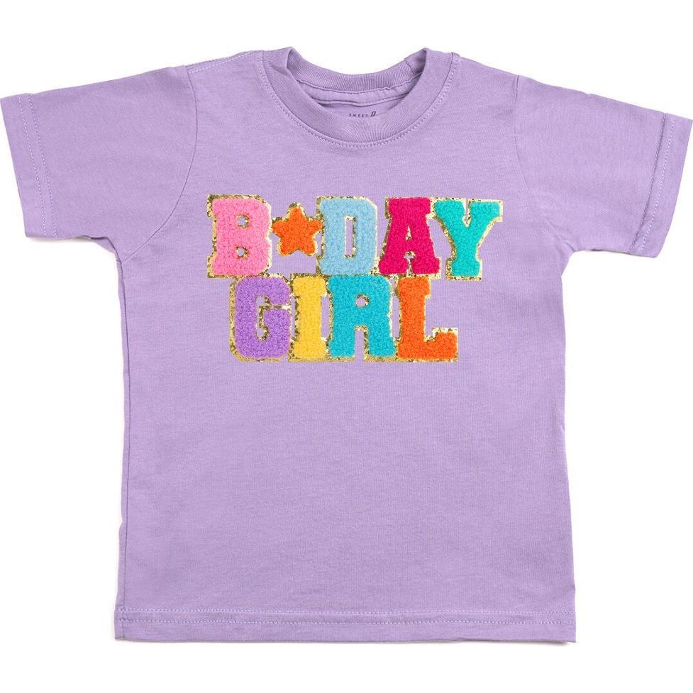 Birthday Girl Patch Short Sleeve T-Shirt, Lavender - T-Shirts - 1