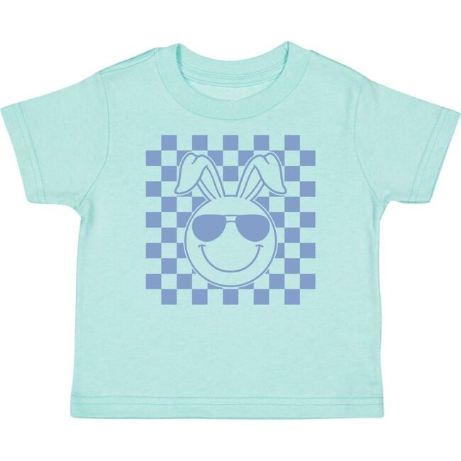 Easter Bunny Smiley Short Sleeve T-Shirt, Aqua - T-Shirts - 1
