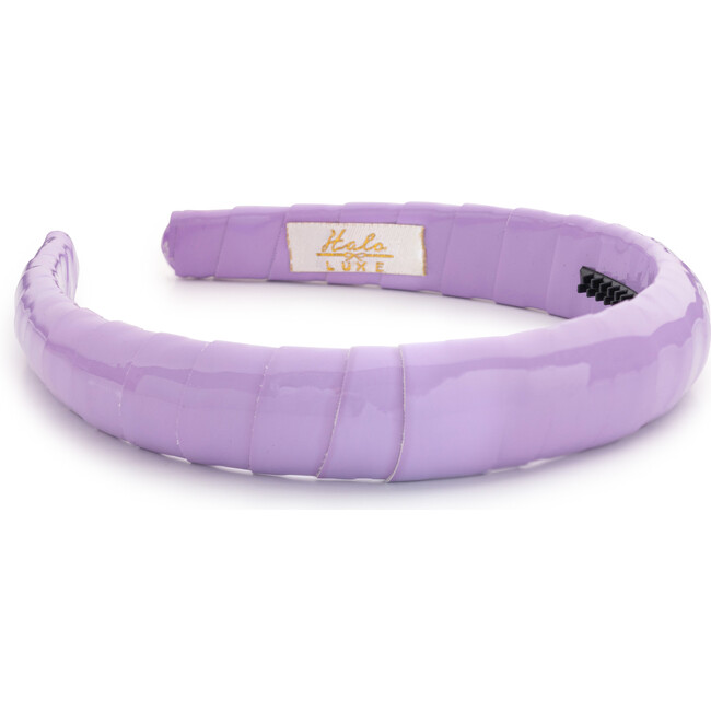 Taffy Patent Leather Padded Wrapped Headband, Lavender