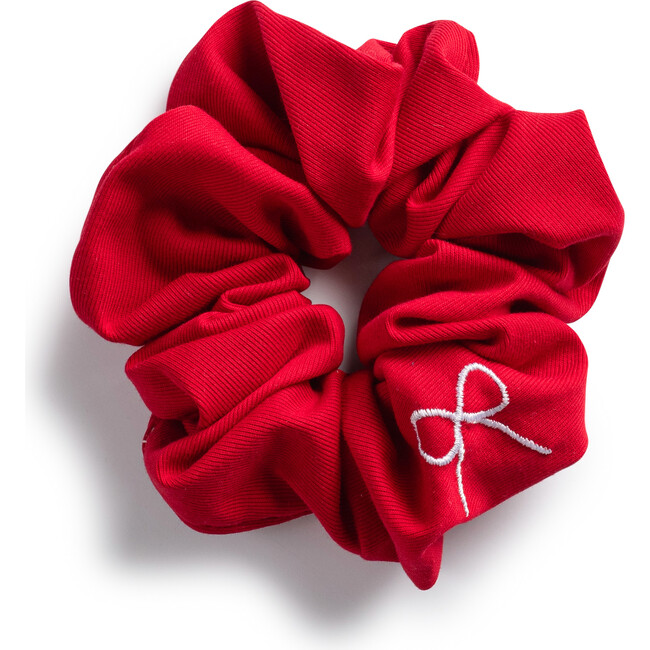 Marshmallow Signature Bow Logo Scrunchie, Red