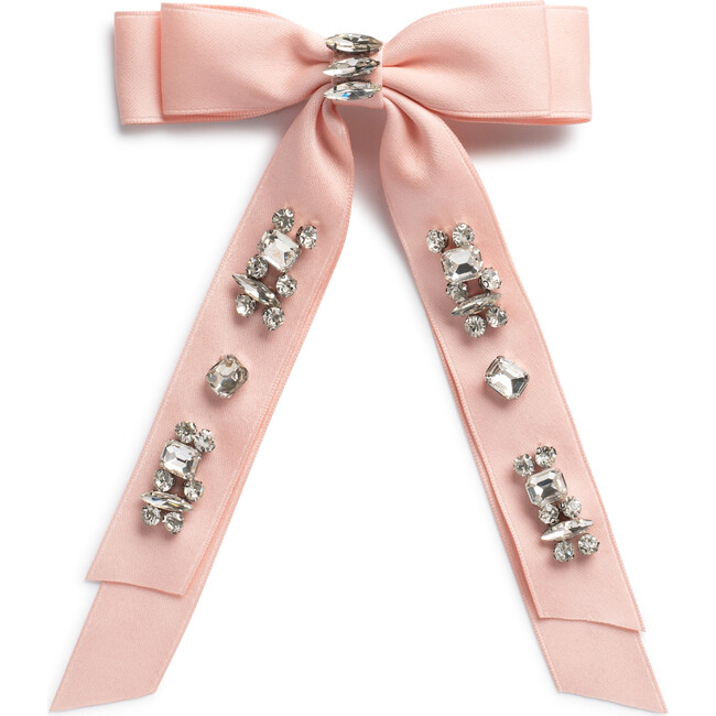 Rock Candy Rhinestone Embellished Satin Bow Clip, Ballet Slipper