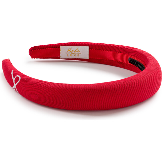 Marshmallow Signature Bow Logo Padded Headband, Red
