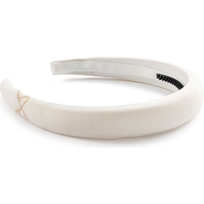 Marshmallow Signature Bow Logo Padded Headband, White
