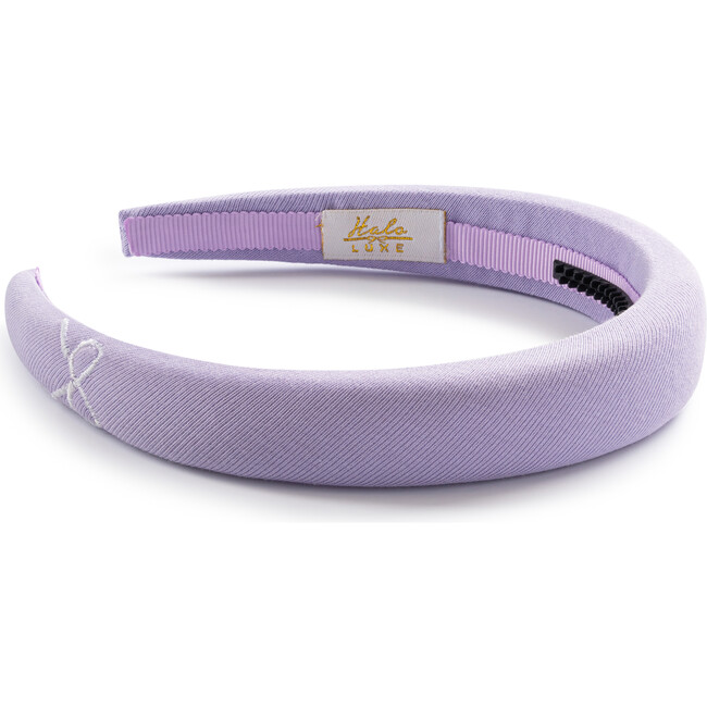 Marshmallow Signature Bow Logo Padded Headband, Lavender
