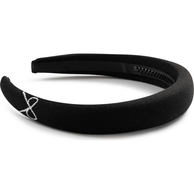 Marshmallow Signature Bow Logo Padded Headband, Black