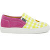 Slip-On Sneakers, Yellow Vichy Print - Sneakers - 1 - thumbnail