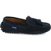 Tassel Driver Moccasins, Dark Blue Suede - Loafers - 1 - thumbnail