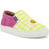 Slip-On Sneakers, Yellow Vichy Print - Sneakers - 2