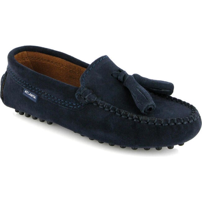 Tassel Driver Moccasins, Dark Blue Suede - Loafers - 2