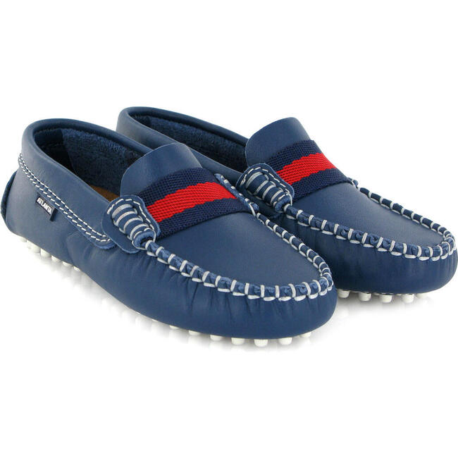 Strap Moccasins, Blue Ocean Smooth - Loafers - 2