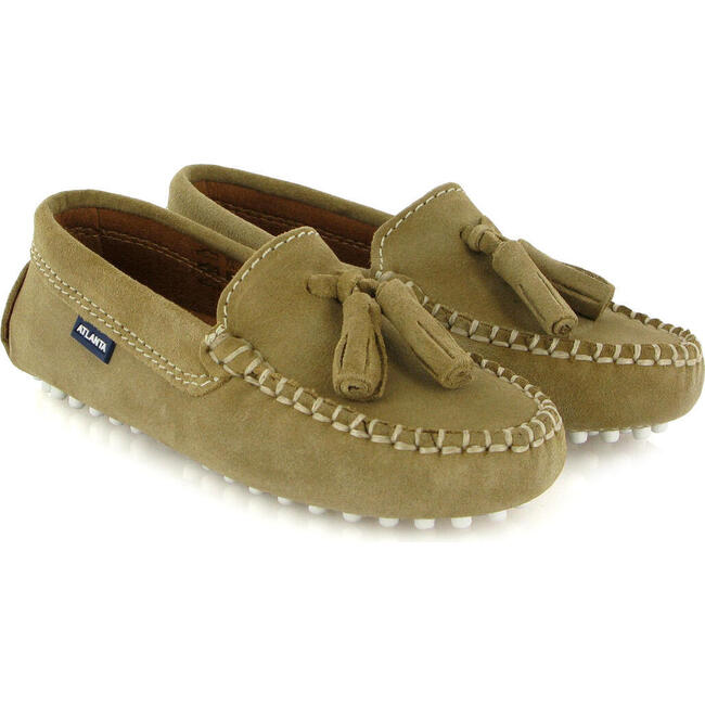 Tassel Driver Moccasins, Beige Suede - Loafers - 3