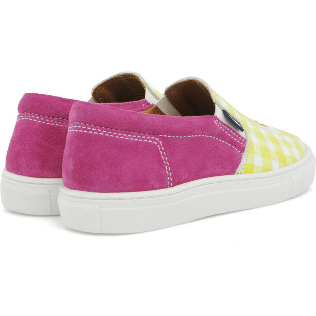 Slip-On Sneakers, Yellow Vichy Print - Sneakers - 4