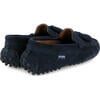 Tassel Driver Moccasins, Dark Blue Suede - Loafers - 4