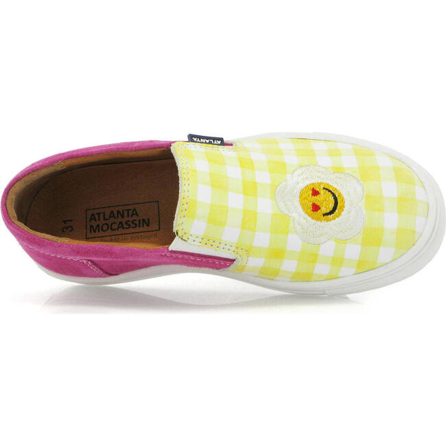 Slip-On Sneakers, Yellow Vichy Print - Sneakers - 5