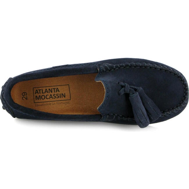 Tassel Driver Moccasins, Dark Blue Suede - Loafers - 5