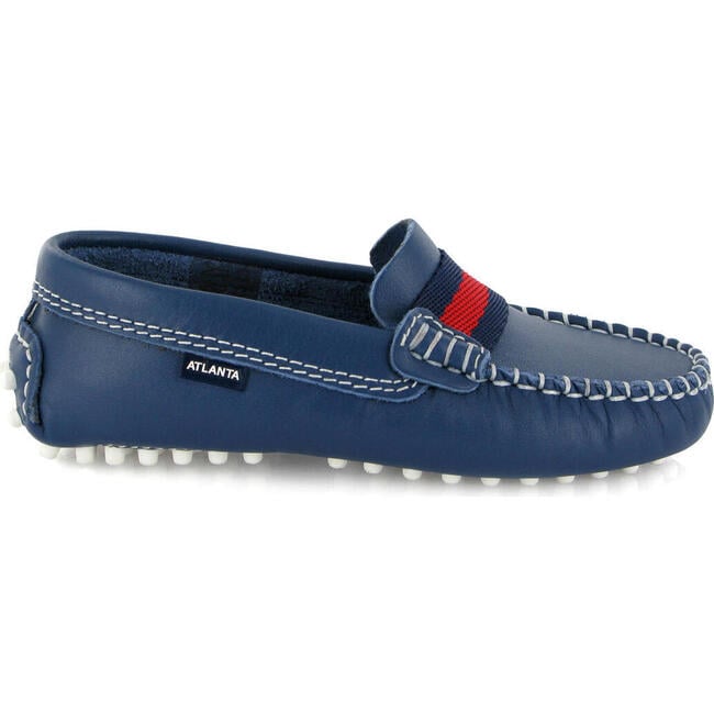 Strap Moccasins, Blue Ocean Smooth - Loafers - 6