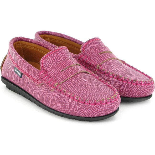 Penny 032 Walker Moccasins, Fuchsia Printed Leather - Loafers - 3