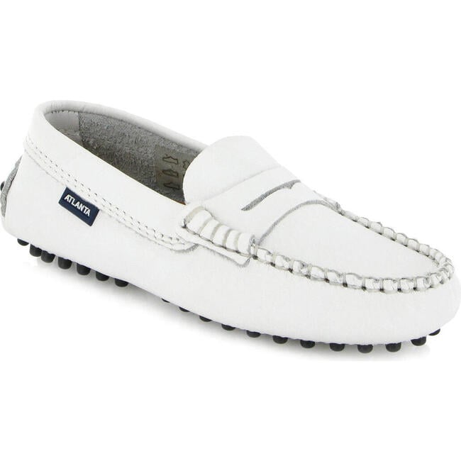 Penny 032 Driver Moccasins, White Smooth - Loafers - 2