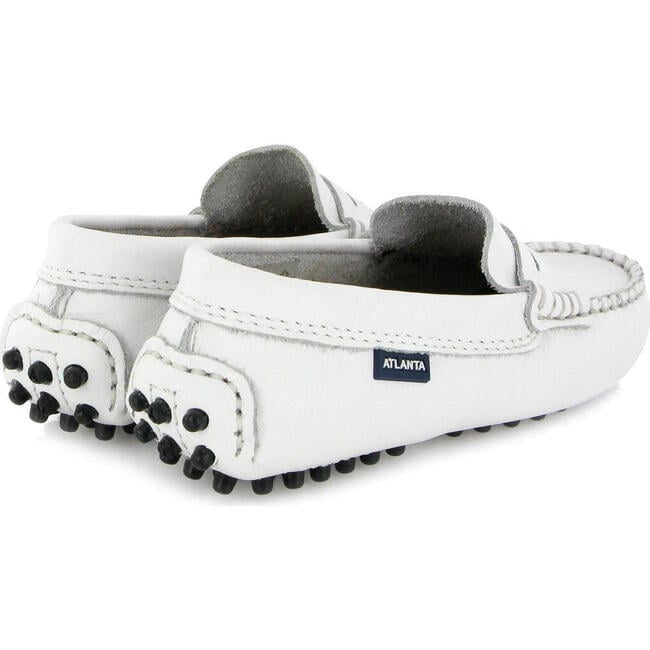 Penny 032 Driver Moccasins, White Smooth - Loafers - 4