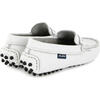 Penny 032 Driver Moccasins, White Smooth - Loafers - 4