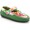 Mary Jane Moccasins, Green Printed Leather - Loafers - 2