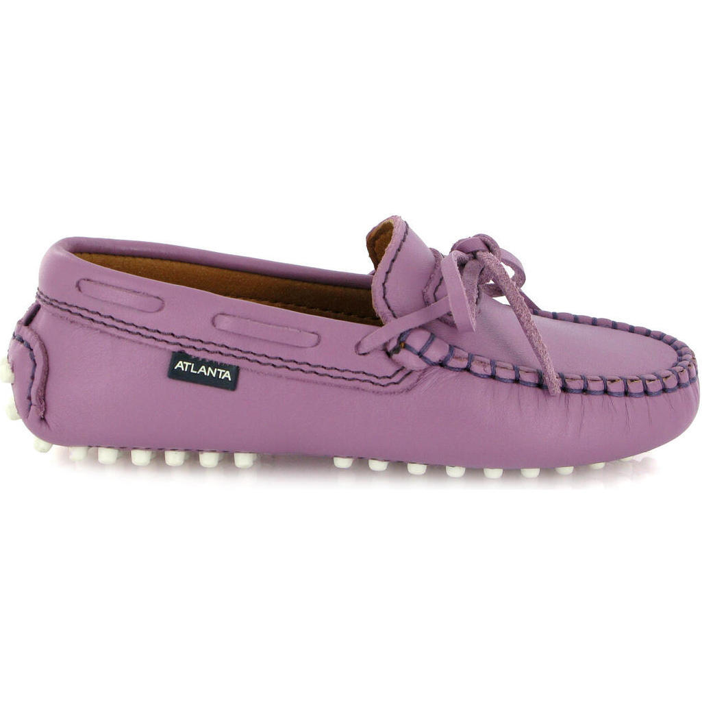 Laces Driver Moccasins, Purple Orquidee Smooth - Loafers - 1
