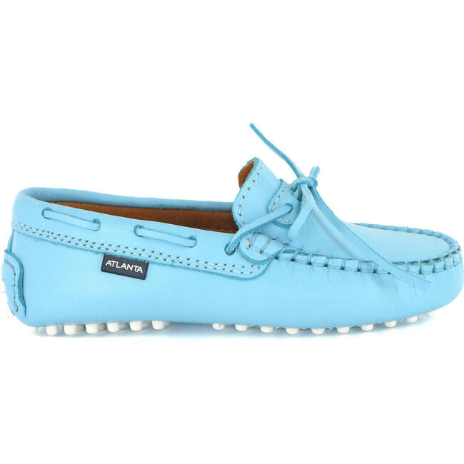 Laces Driver Moccasins, Blue Smooth