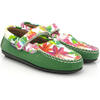 Mary Jane Moccasins, Green Printed Leather - Loafers - 3