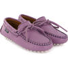 Laces Driver Moccasins, Purple Orquidee Smooth - Loafers - 3