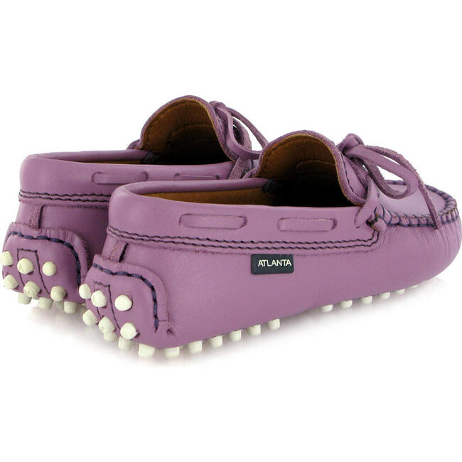 Laces Driver Moccasins, Purple Orquidee Smooth - Loafers - 4