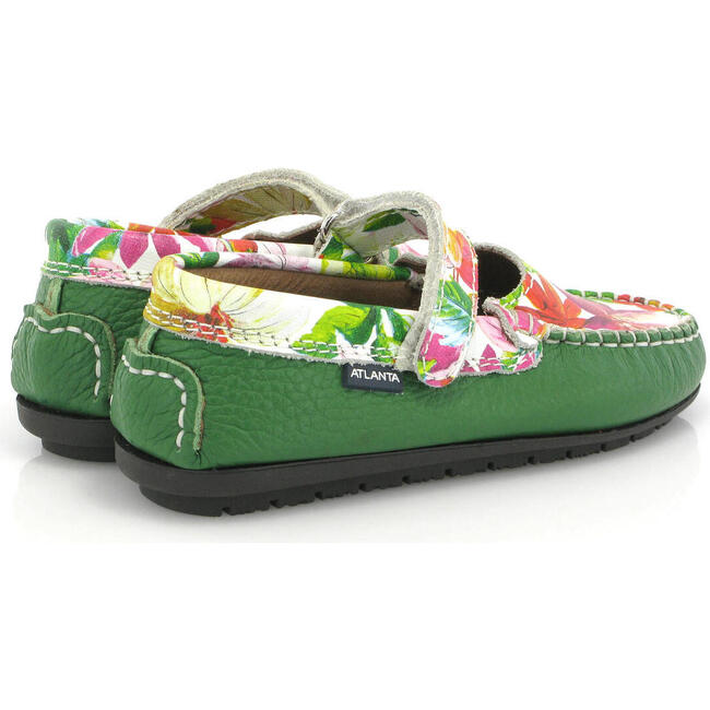 Mary Jane Moccasins, Green Printed Leather - Loafers - 4