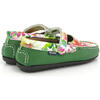 Mary Jane Moccasins, Green Printed Leather - Loafers - 4
