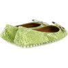 Ballerina Moccasins, Green Leather - Loafers - 3