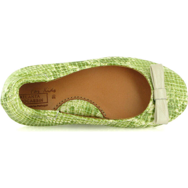 Ballerina Moccasins, Green Leather - Loafers - 4