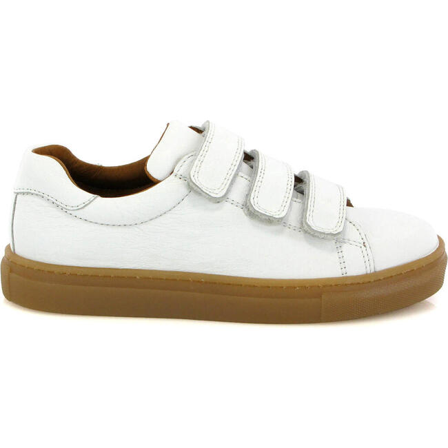 3-Straps Sneakers, White Smooth