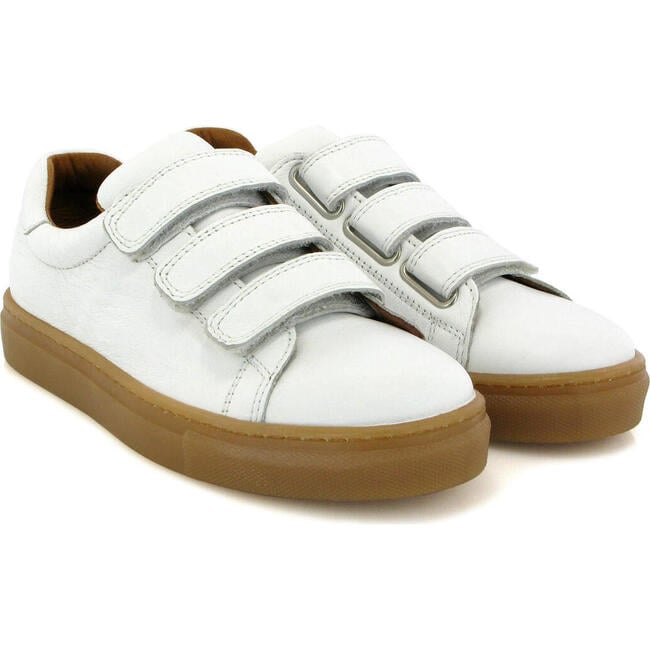 3-Straps Sneakers, White Smooth - Sneakers - 3