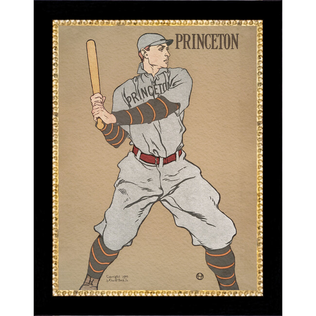 Princeton Baseball Canvas Print In 7X9 Frame