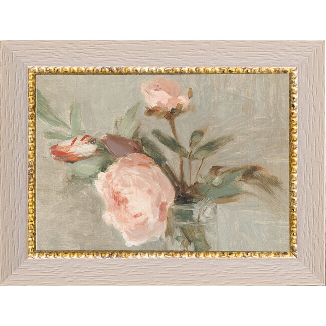 Pink Roses Canvas Print In 9X7 Frame