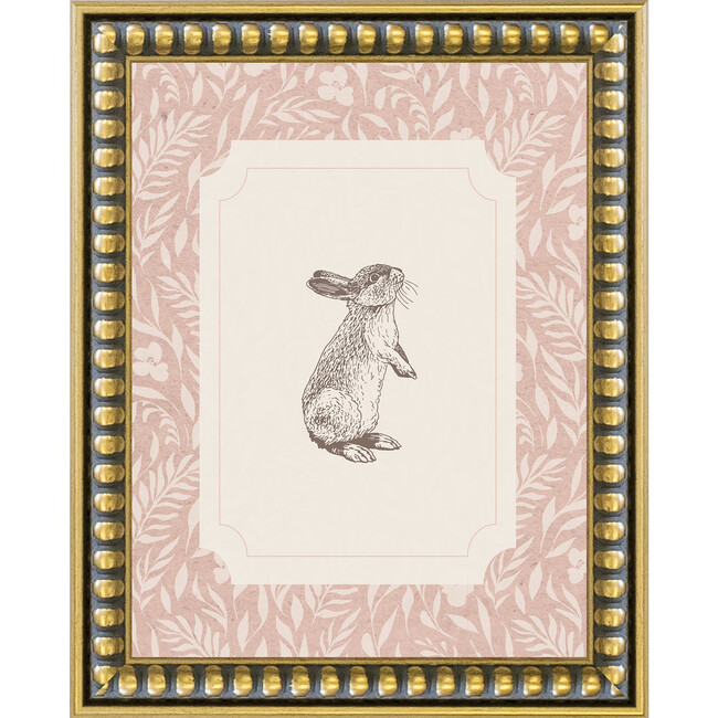 Bunny Canvas Print In 8X10, Pink Frame