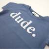 dude White Ink Raw Edge Tee, Denim - T-Shirts - 3