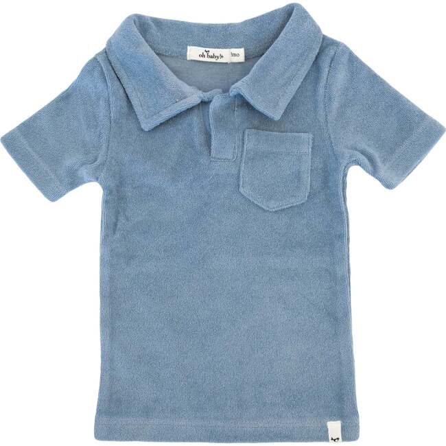 Terry Baby Polo Shirt, Fog - Polo Shirts - 3