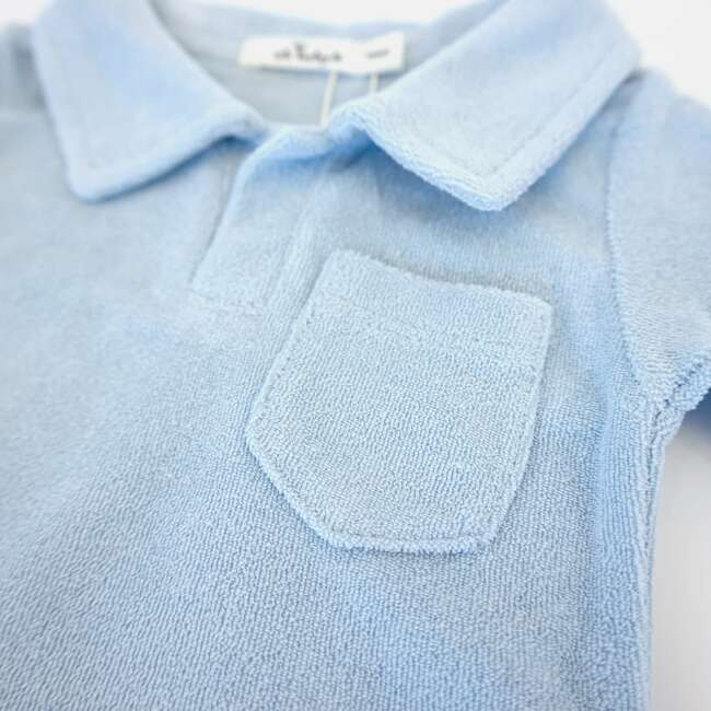 Terry Baby Polo Shirt, Sky Blue - Polo Shirts - 3