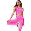 Womens TLC Side Stripe Colorblock Legging, Barbie Pink - Leggings - 1 - thumbnail