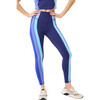 Womens TLC Side Stripe Colorblock Legging, Blues - Leggings - 1 - thumbnail