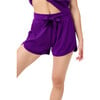 Womens Rib Track Short, Acai - Shorts - 1 - thumbnail