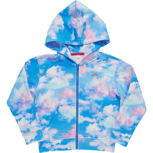 Girls Zip Up Hoodie, Cotton Candy Clouds