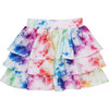 Girls Tiered Skirt, Rainbow Ice Dye - Skirts - 1 - thumbnail