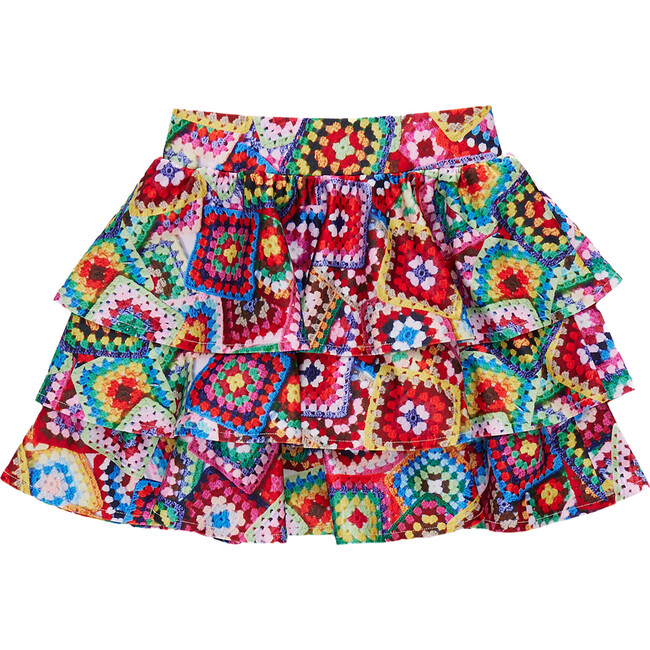 Girls Tiered Skirt, Granny Squares
